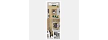 1 Bedroom 1 Bathroom B Floor Plan [763 SqFt]